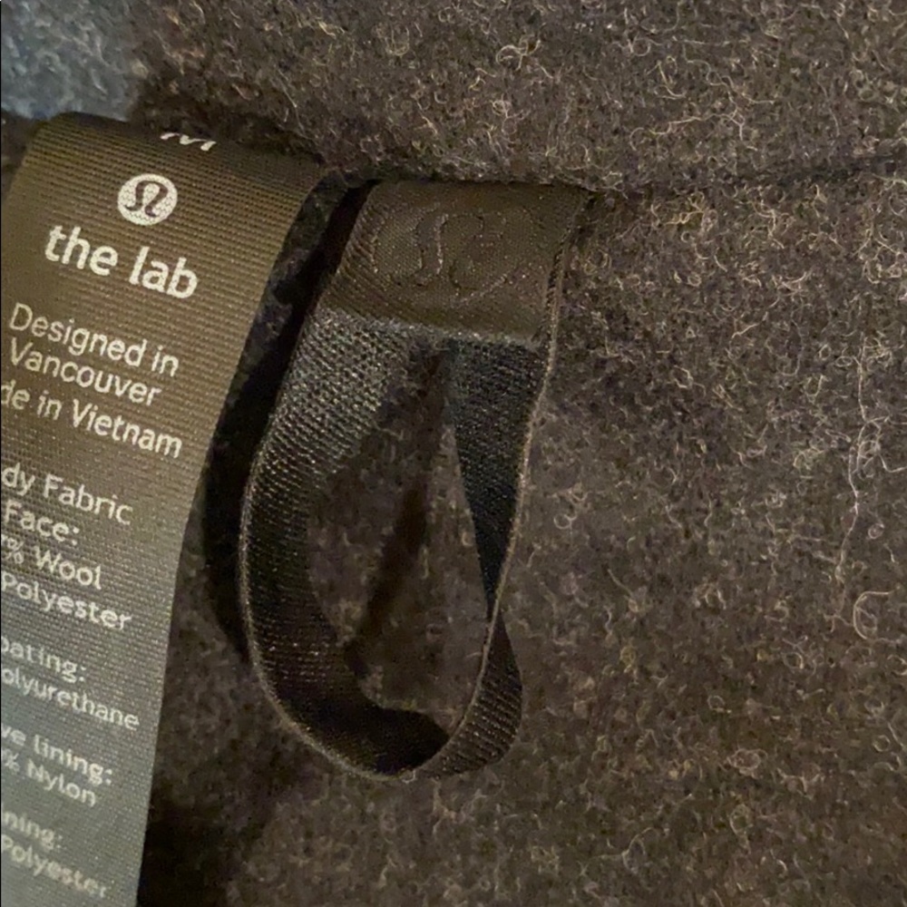 NEW Lululemon Black Wool Blend Trench Coat Medium - Picture 13 of 13